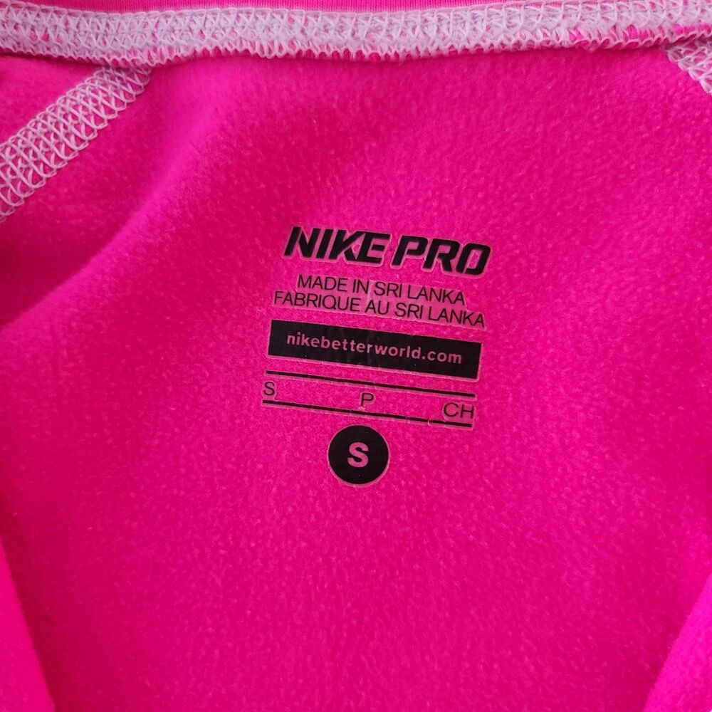 Nike Pro Dri-Fit Fleece Lined Running 1/2 Half Zip Pullover Women's Small Pink - Picture 3 of 5